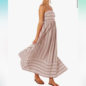 BN Yoeasy Amazon (Petal & Pup look alike!) striped flowy cutout back maxi dress